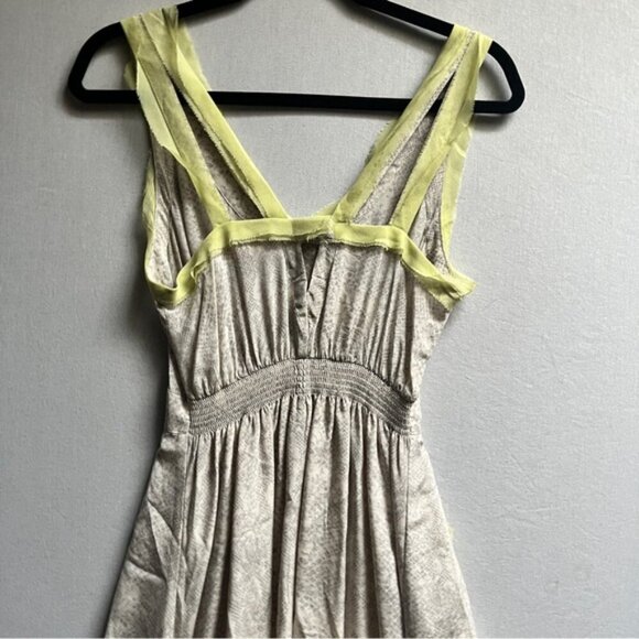 Rebecca Taylor 100% Silk Dress Grey Python Snake Print Maxi V-Neck Size 0 - Picture 7 of 15